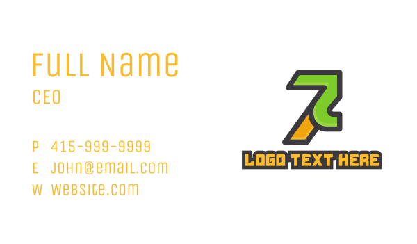 Futuristic Number 7 Gaming Business Card Design Image Preview
