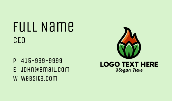 Nature Leaf Flame Business Card Design Image Preview