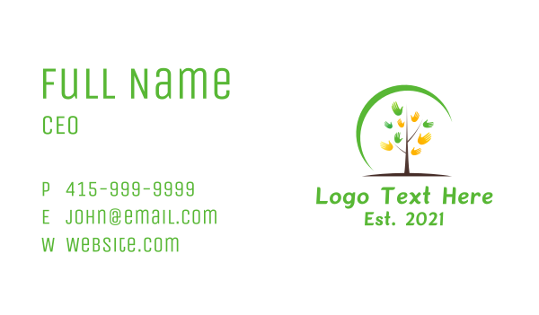 Hand Tree Environmentalist Business Card Design Image Preview