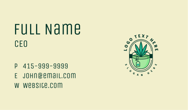 Weed Tea Bar Business Card Design Image Preview