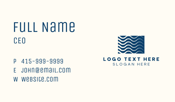 Wave Pool Resort Business Card Design Image Preview