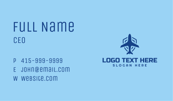 Plane Airline Shield Business Card Design Image Preview