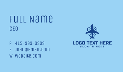 Plane Airline Shield Business Card Image Preview