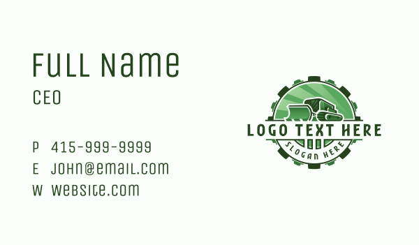 Backhoe Machinery Excavation Business Card Design Image Preview