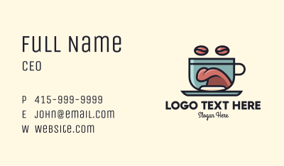 Coffee Tongue Cup Mascot Business Card