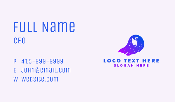 Beauty Lady Hair Business Card Design Image Preview