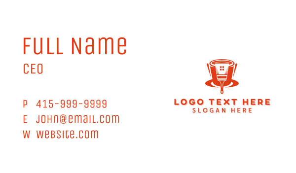 House Painting Bucket Business Card Design Image Preview