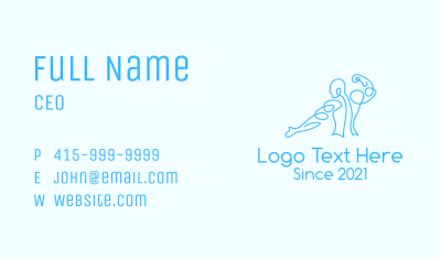 Blue Muscular Man Business Card Image Preview