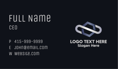 Metallic Hexagon Loop Business Card