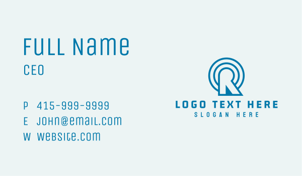 Minimalist Signal Letter R Business Card Design Image Preview