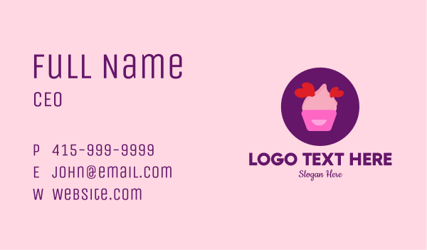 Sweet Lovely Cupcake Business Card Design Image Preview