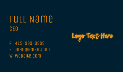 Brush Script Glow Business Card Image Preview