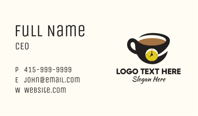 Coffee Clock Mug  Business Card Image Preview