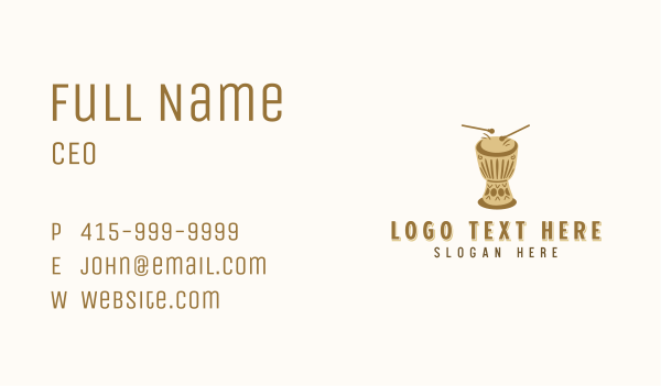 Djembe Drum Percussion Business Card Design Image Preview