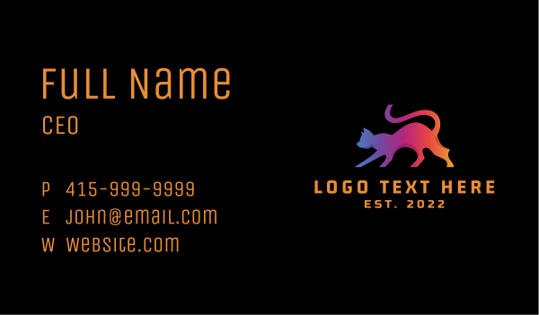 Gradient Cat Animal Business Card Design Image Preview