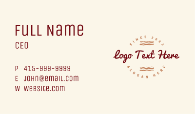 Surfer Clothing Brand Wordmark Business Card Image Preview