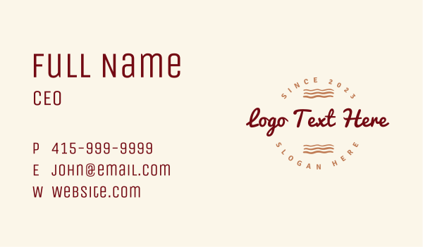 Surfer Clothing Brand Wordmark Business Card Design Image Preview