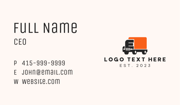 Delivery Truck Letter E Business Card Design Image Preview