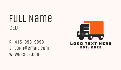 Delivery Truck Letter E Business Card