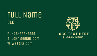 Legal Notary Justice Scale Business Card