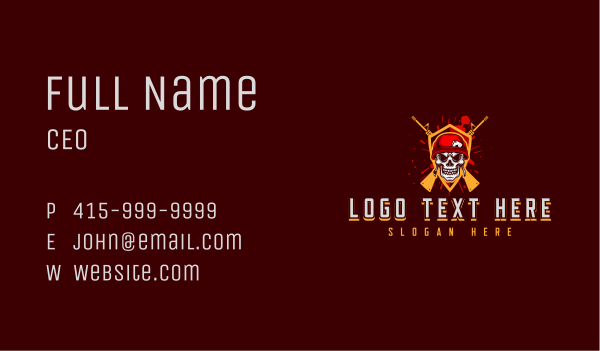 Military Gun Skull Business Card Design Image Preview