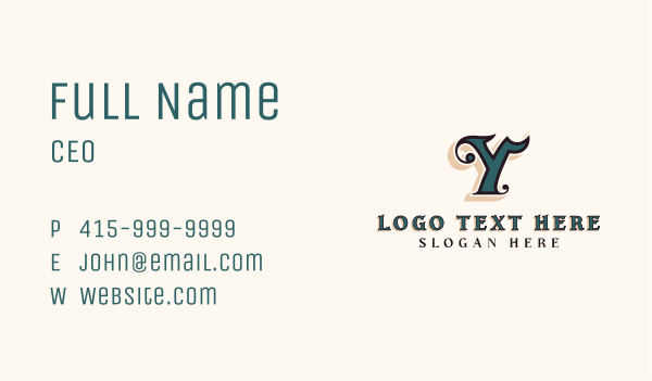 Vintage Fashion Brand Business Card Design Image Preview