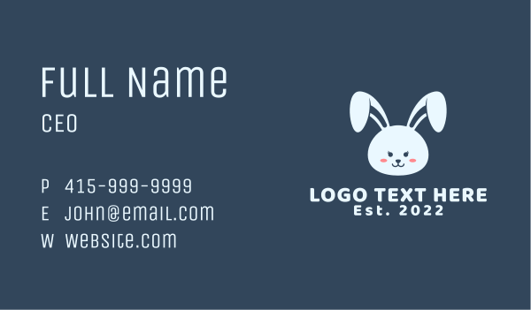 Cute Bunny Toy Business Card Design Image Preview