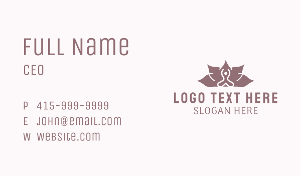 Feminine Yoga Lotus Spa  Business Card Design Image Preview