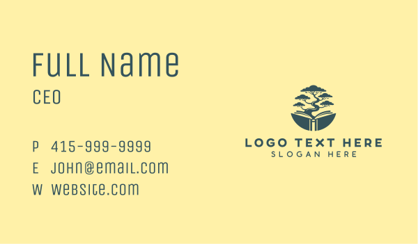 Tree Educational Book Business Card Design Image Preview