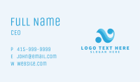 Abstract Wave Letter N Business Card Image Preview