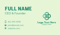 Green Minimalist Radial Clover  Business Card Image Preview