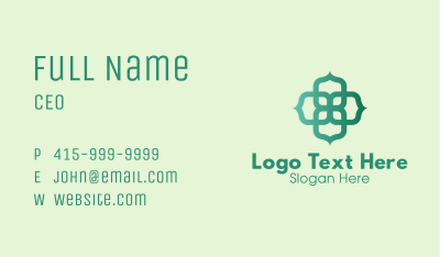 Green Minimalist Radial Clover  Business Card Image Preview