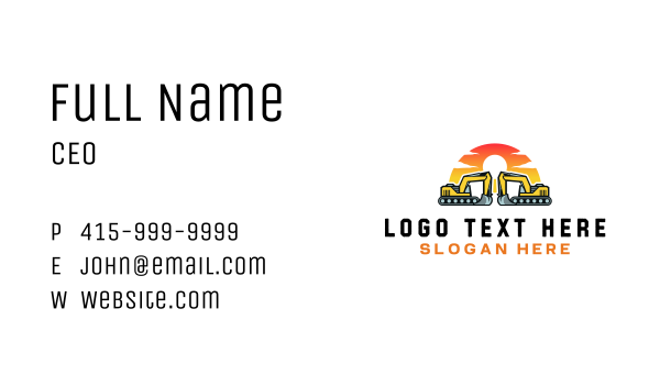 Excavation Engineering Machine Business Card Design Image Preview