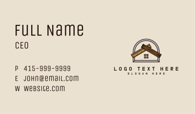 Wood House Construction Business Card Image Preview
