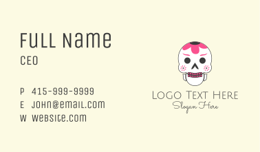 Festive Floral Skull Business Card