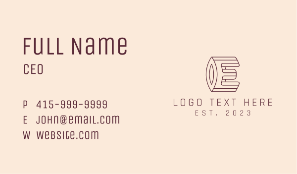 Industrial Letter E  Business Card Design Image Preview