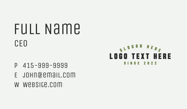 Military Army Wordmark Business Card Design Image Preview