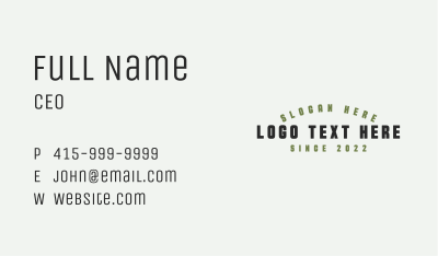 Military Army Wordmark Business Card Image Preview