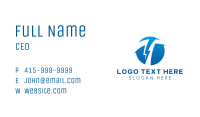 Blue Thunderbolt LetterT Business Card Image Preview