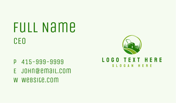 Lawn Mower Gardening Business Card Design Image Preview