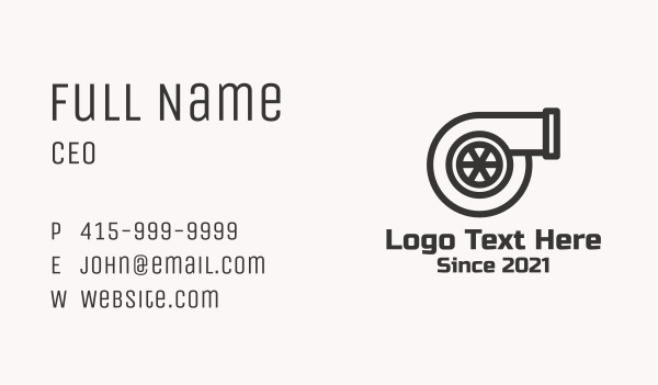 Minimalist Turbo Charger Business Card Design Image Preview