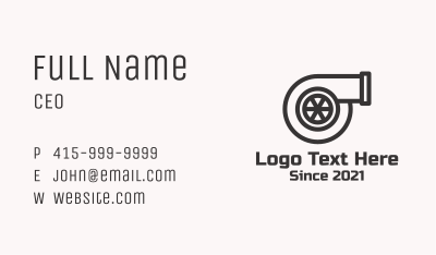 Minimalist Turbo Charger Business Card Image Preview