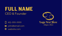 Gold Cancer Horoscope Symbol Business Card Image Preview