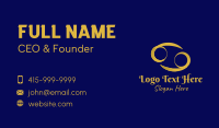 Gold Cancer Horoscope Symbol Business Card Design