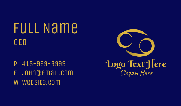 Gold Cancer Horoscope Symbol Business Card Design Image Preview