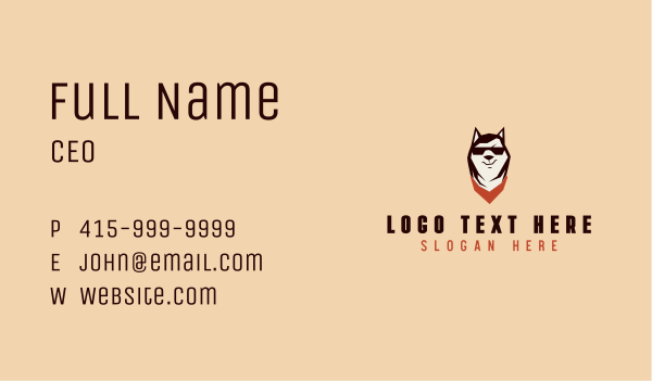 Husky Dog Grooming Business Card Design Image Preview