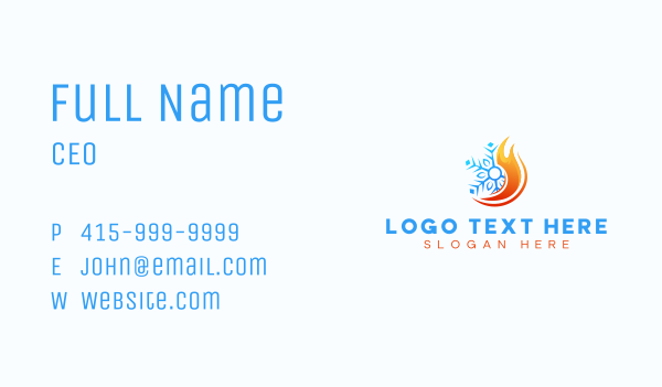 Cooling Fire Ice Business Card Design Image Preview