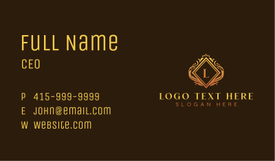 Elegant Diamond Shield Business Card Image Preview