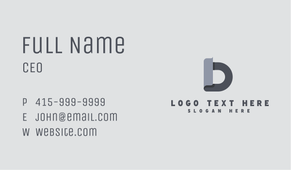 Monochrome Business Letter D Business Card Design Image Preview