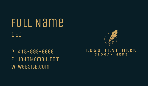 Feather Quill Publishing Business Card Design Image Preview